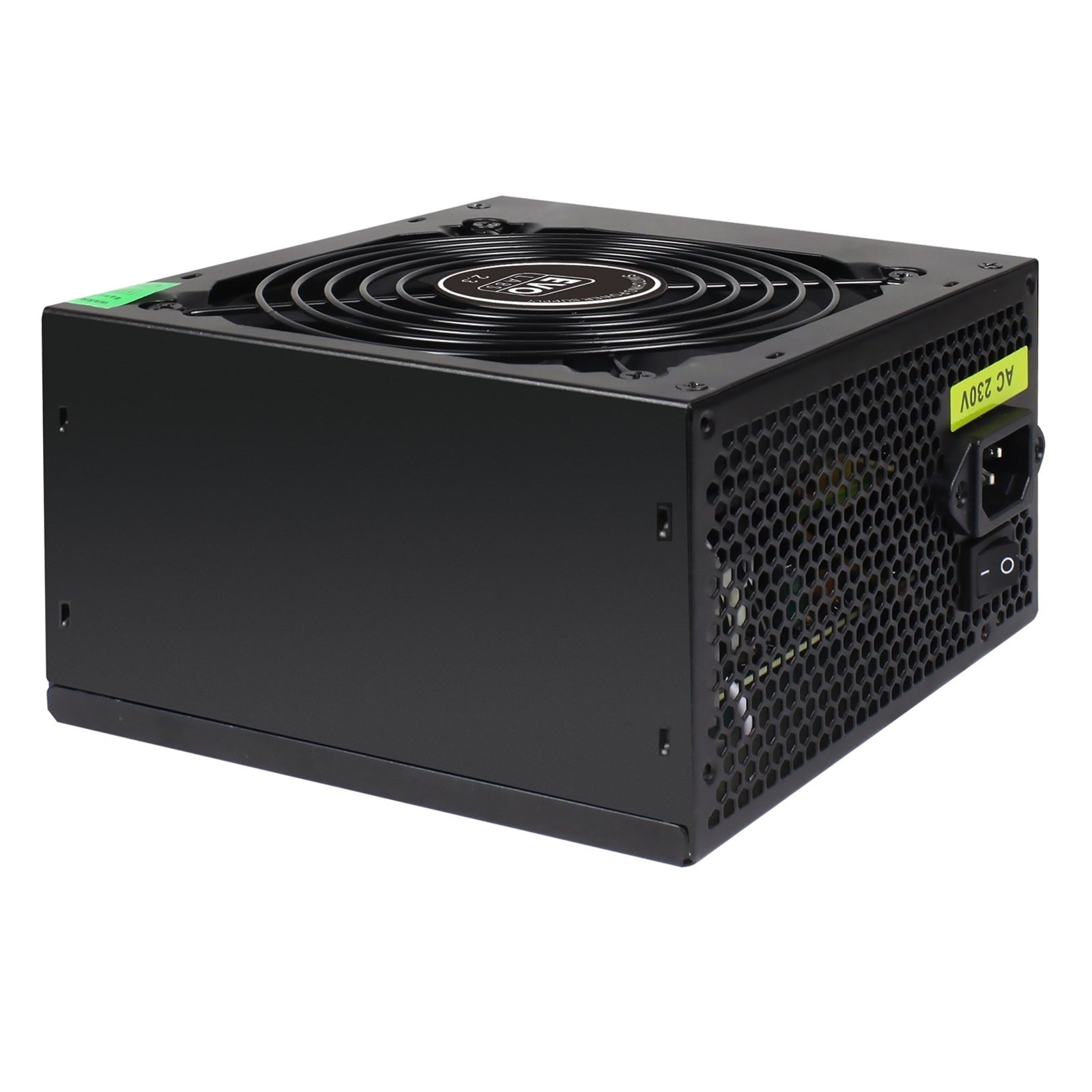 EVO LABS BR600-12BL 600W PSU,120mm Black Silent Fan with Improved Ventilation, Non Modular, High-Efficiency, PFC Certified, CE Compliant, Retail Packaged