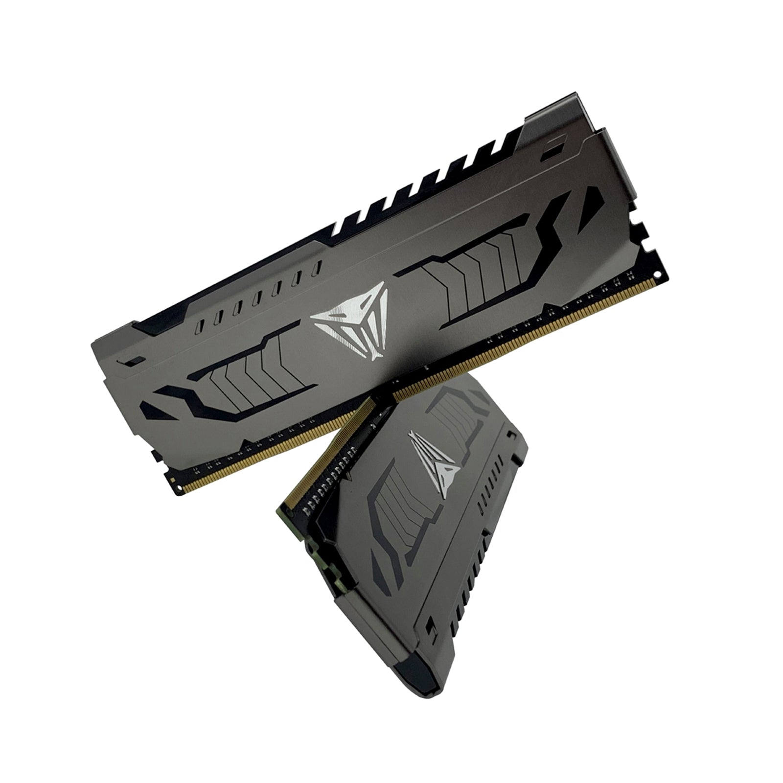 Patriot Viper Steel DDR4 16GB 2x8GB memory kit with 3200MHz speed and gunmetal grey heatshield, system memory modules.