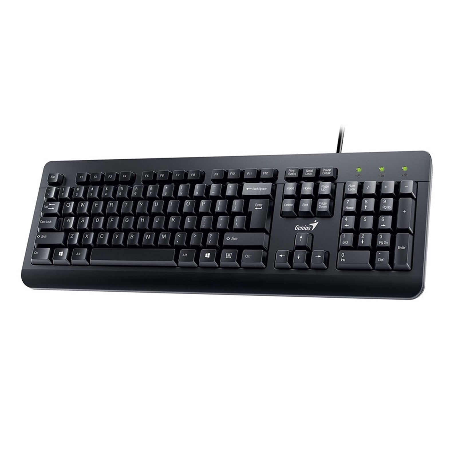 Genius KM-160 Wired Keyboard and Mouse Combo Set, USB Plug and Play, Spill resistant, Full Size UK Layout with Low Profile Keys and Optical Sensor Mouse, 1000dpi, Ergonomic design for Home or Office