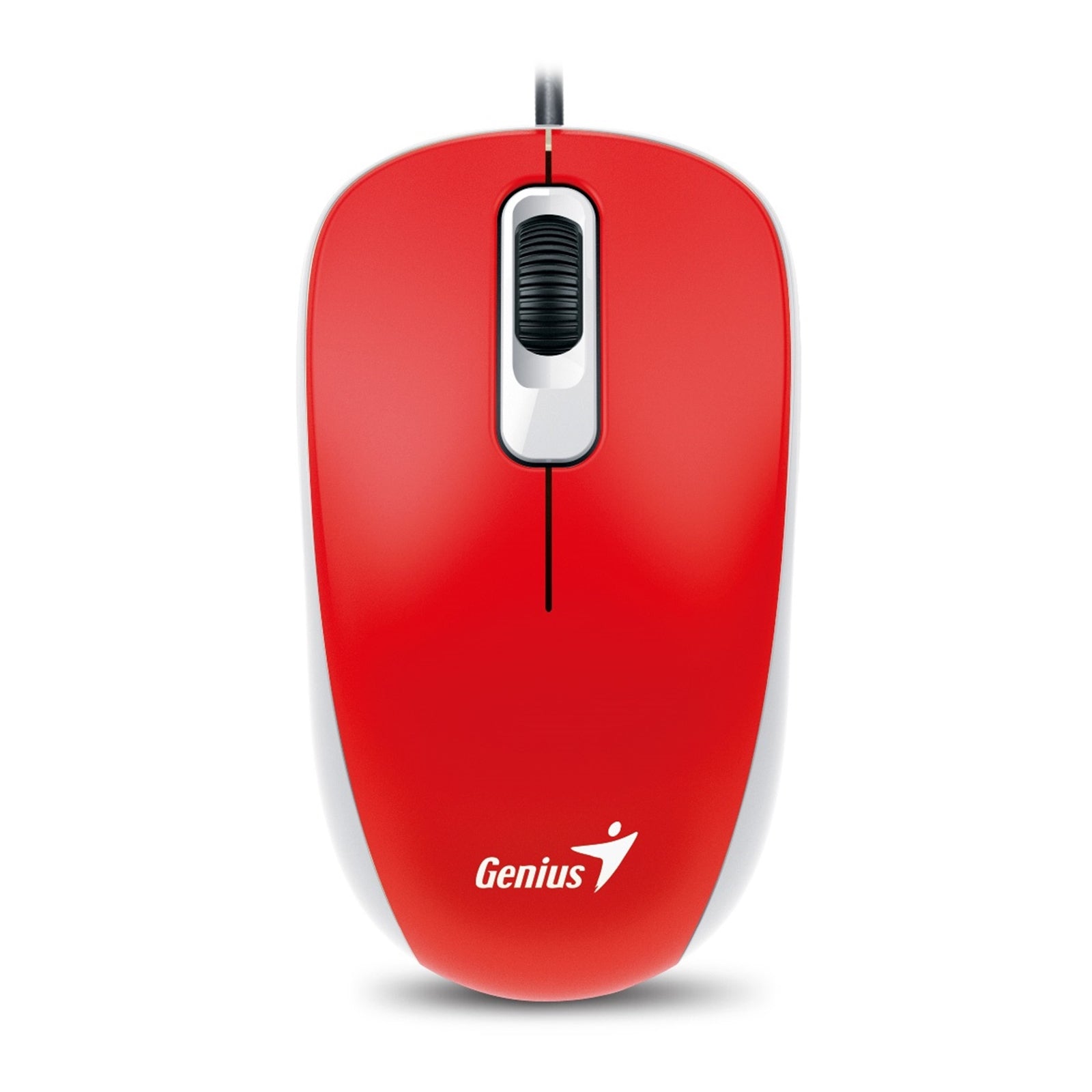 Genius DX-110 Wired USB Plug and Play Mouse, 1000 DPI Optical Tracking, 3 Button with Scroll Wheel, Ambidextrous Design with 1.5m Cable, Red