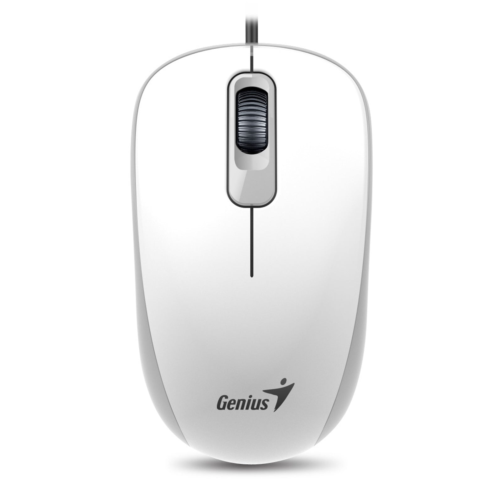 Genius DX-110 Wired USB Plug and Play Mouse, 1000 DPI Optical Tracking, 3 Button with Scroll Wheel, Ambidextrous Design with 1.5m Cable, White