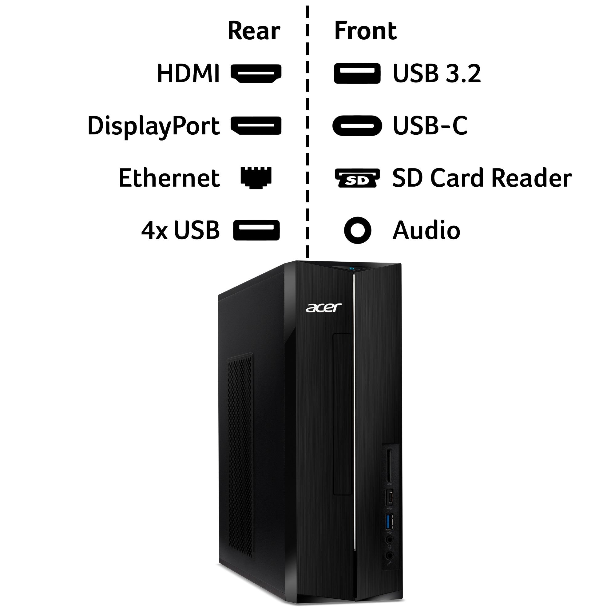 Acer Aspire XC-1710 Desktop Tower - Intel Core i3, 8GB RAM, 256GB SSD, Windows 11 Home