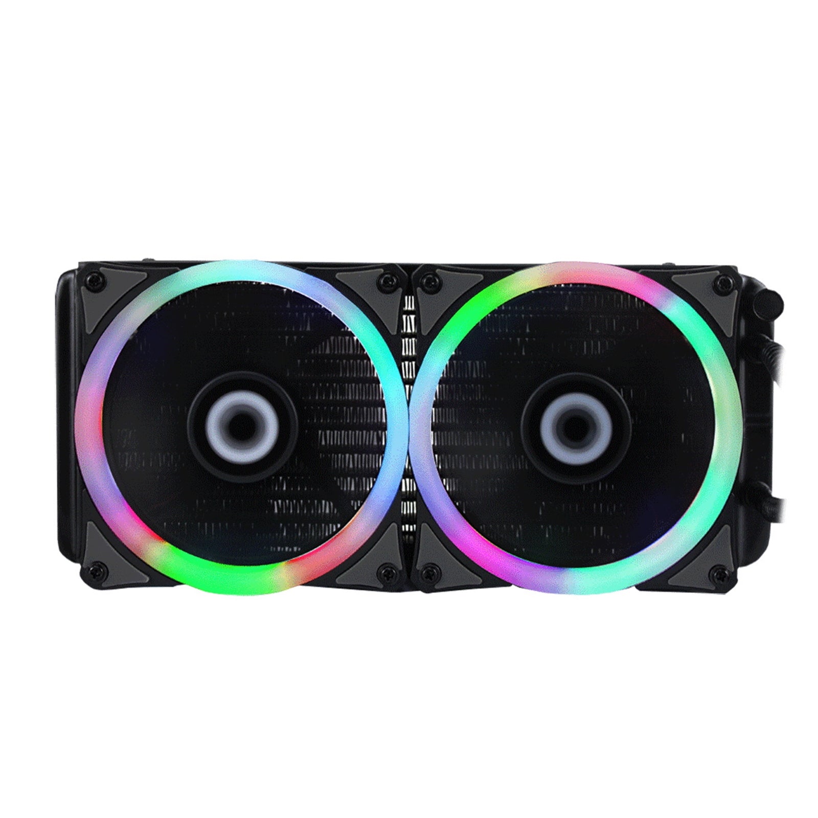 GameMax Iceburg 240mm ARGB Liquid AIO CPU Cooler with Double 120mm Fans, PWM Control, and RGB Lighting - Compatible with Intel and AMD