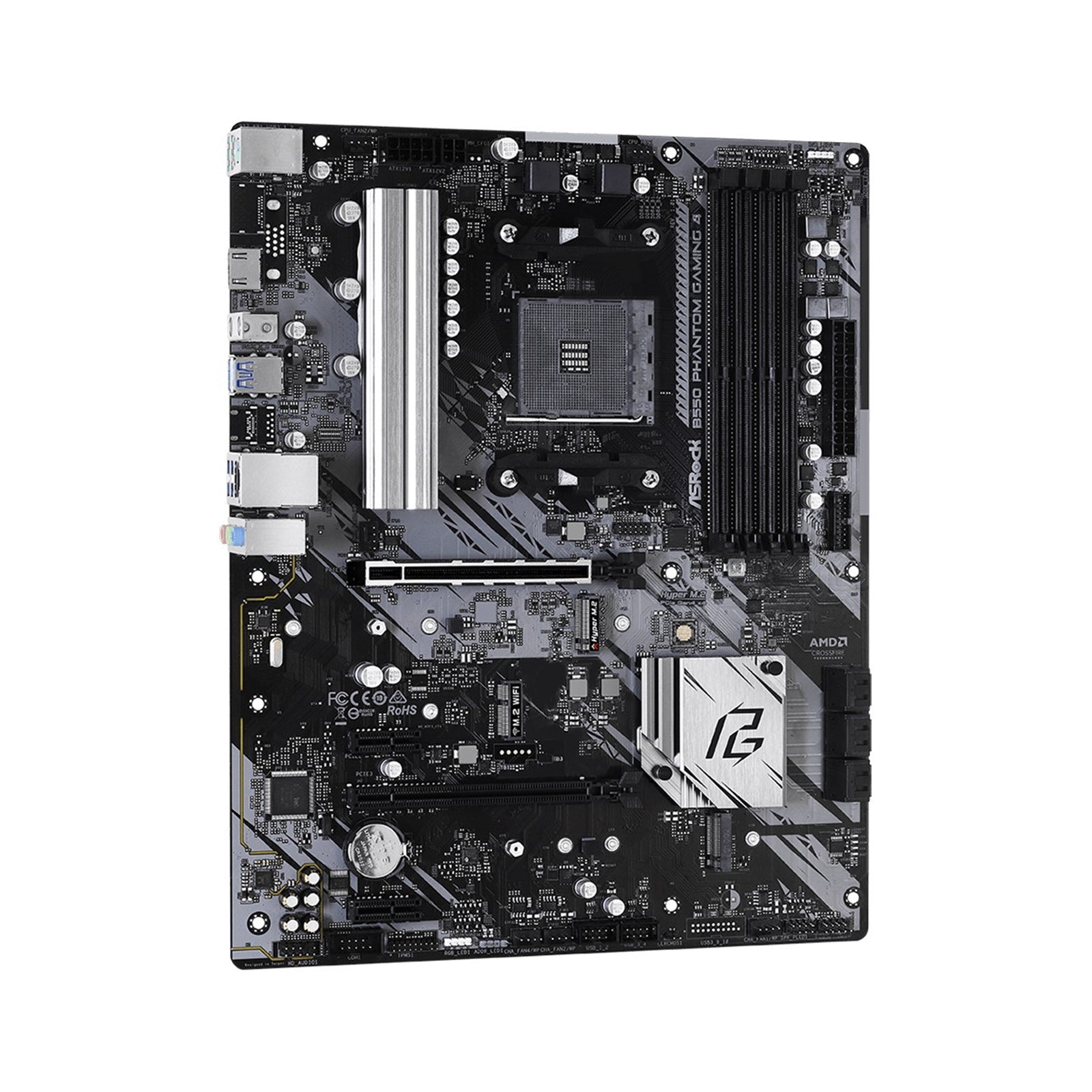 ASRock B550 Phantom Gaming 4 Super Alloy AMD AM4 Socket Motherboard, ATX, 4x DDR4 Slots, 3x M.2 Sockets, GbE LAN, 1x HDMI Port