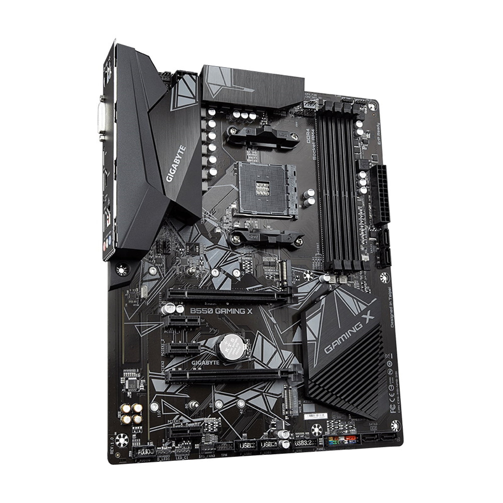 Gigabyte B550 GAMING X V2 AMD AM4 Socket Motherboard, ATX, 4x DDR4 Slots, 2x M.2 Sockets, 1x USB-C Port, Fitted I/O Shield, GbE LAN, 1x DVI-D / 1x HDMI Port