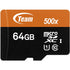 Team 64GB Micro SDXC UHS-1 Class 10 Flash Card with Adapter