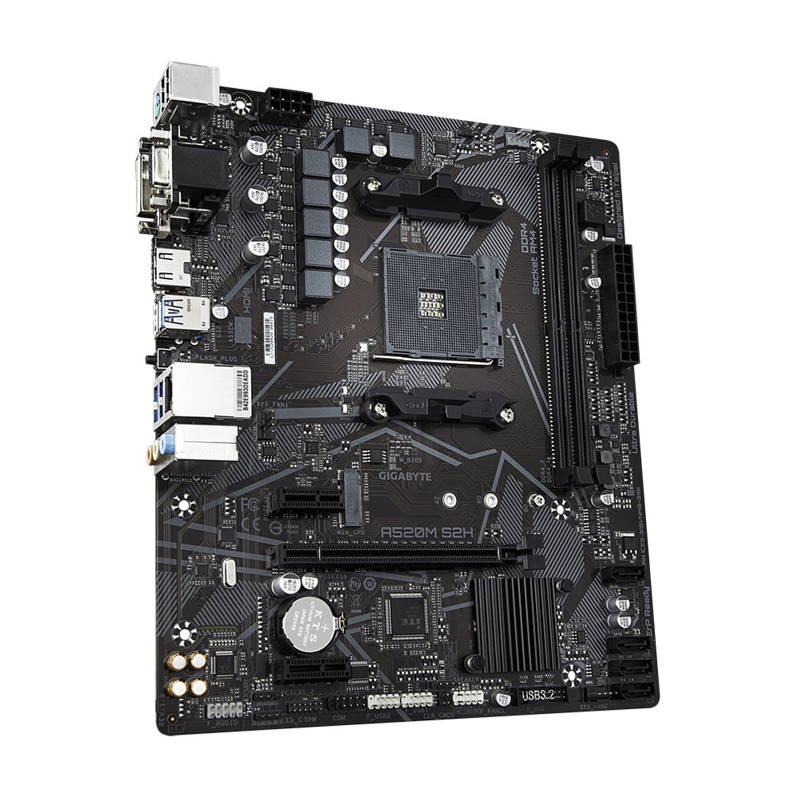 Gigabyte A520M S2H Ultra Durable AMD AM4 Socket Motherboard, Micro-ATX, 2x DDR4 Slots, 1x M.2 Socket, GbE LAN, 1x D-Sub / 1x DVI-D / 1x HDMI Port