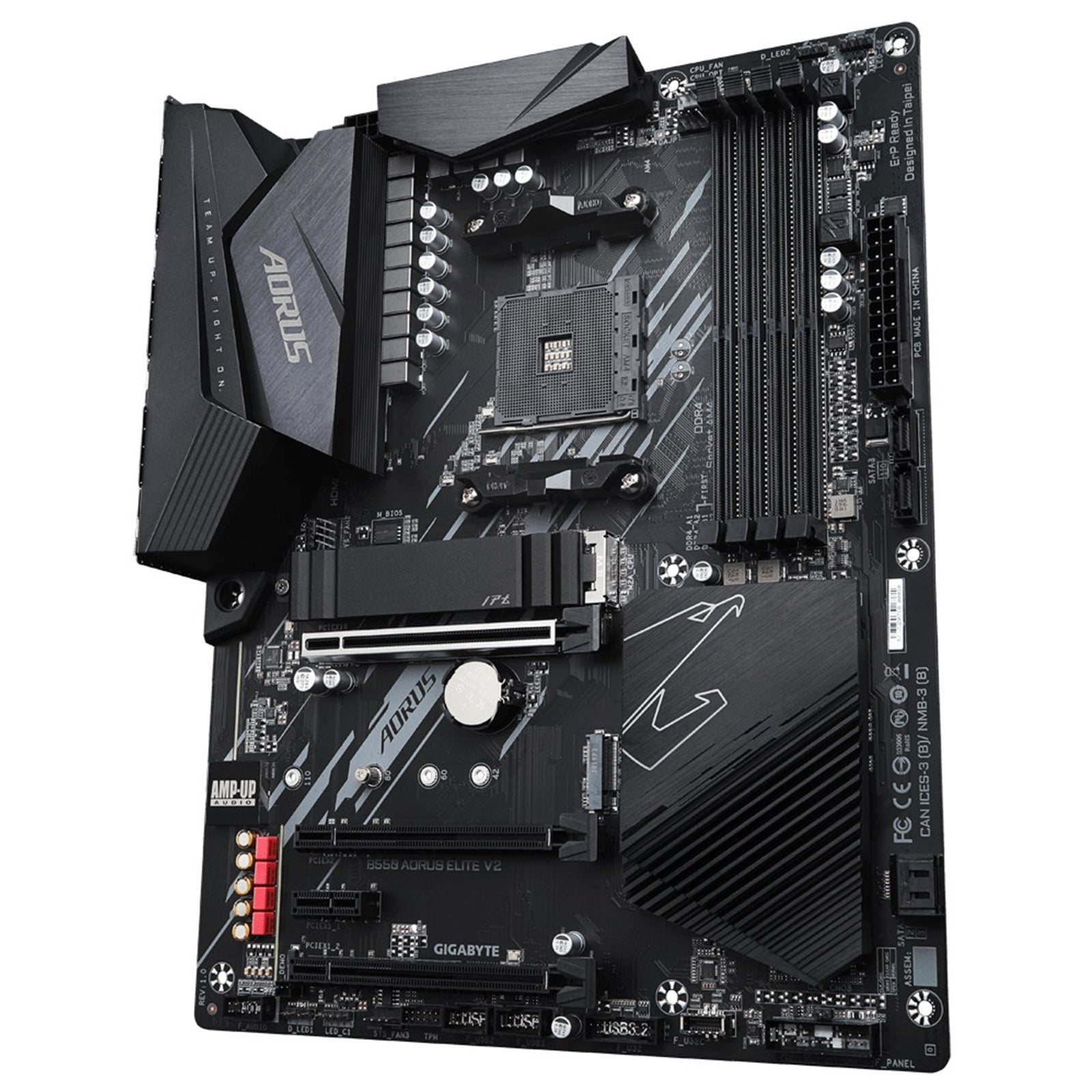 Gigabyte B550 AORUS ELITE V2 AMD AM4 Socket Motherboard, ATX, 4x DDR4 Slots, 2x M.2 Sockets, 1x USB-C Port, Fitted I/O Shield, 2.5GbE LAN, 1x DisplayPort / 1x HDMI Port