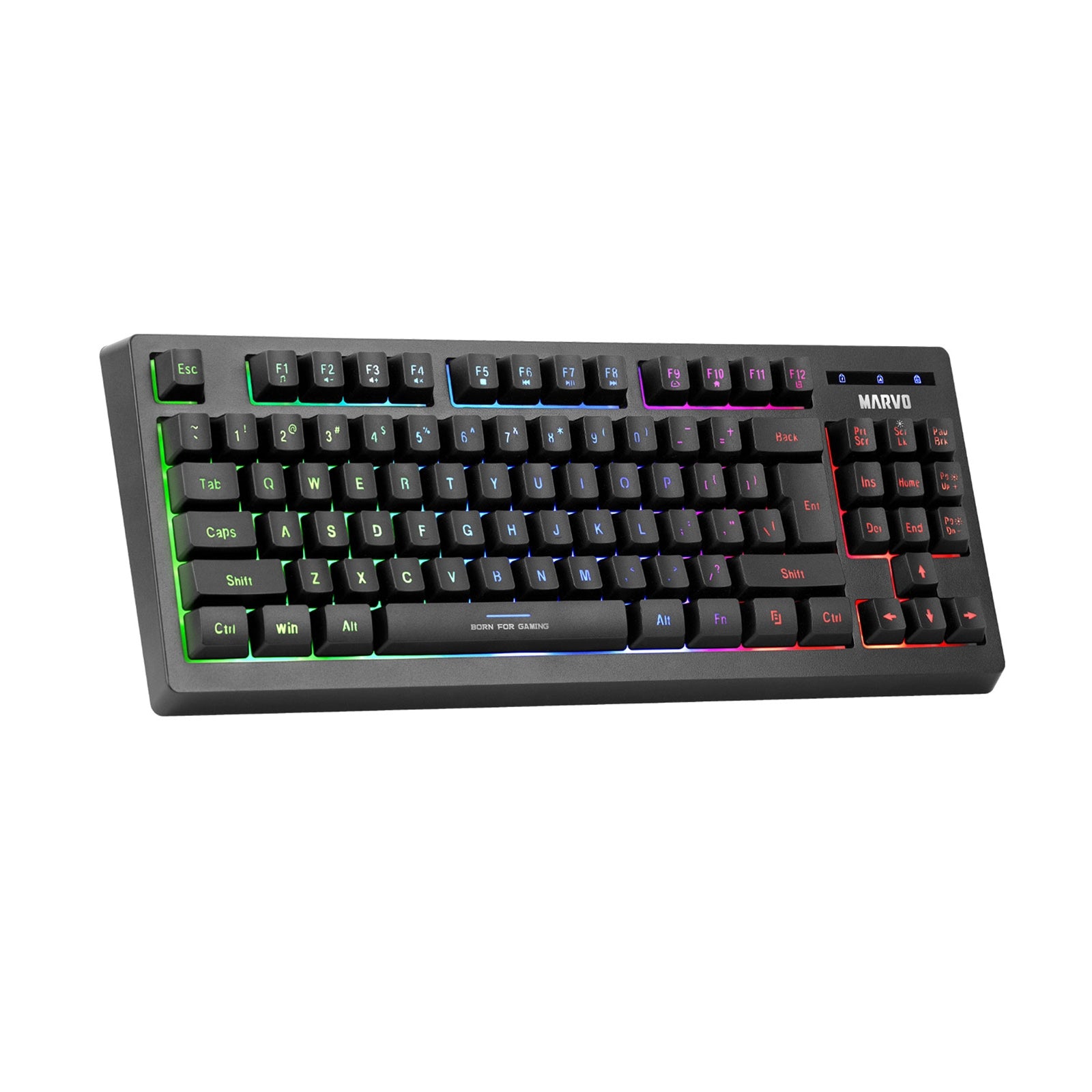 Marvo Scorpion K607 80% TKL Layout Multimedia USB 2.0 Wired 3 Colour Backlit Gaming Keyboard