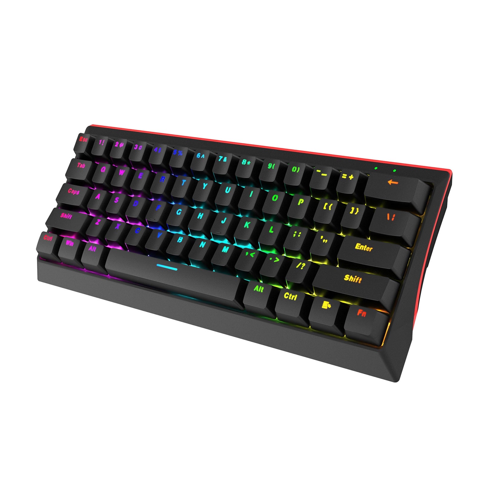 Marvo Scorpion KG962-UK USB Mechanical gaming Keyboard with Red Mechanical Switches, 60% Compact Design with detachable USB Type-C Cable, Adjustable Rainbow Backlights, Anti-ghosting N-Key Rollover