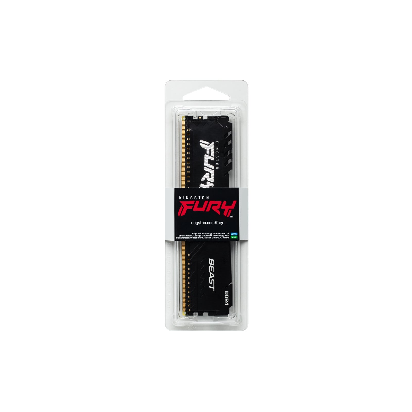 Kingston Fury Beast 16GB, DDR4, 3200MHz (PC4-25600), CL16, XMP, DIMM Memory