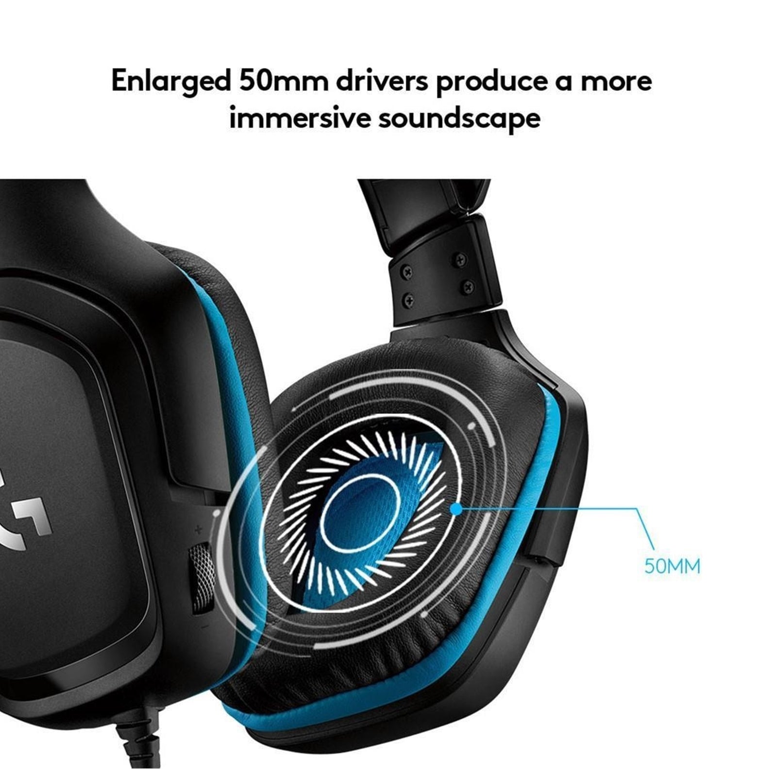 Logitech G432 Gaming Headset, 7.1 Virtual Surround Sound, Compatible with PC, Xbox, PS4, Switch or Mobile Device Via 3.5mm Connection or USB DAC, 50mm Audio Drivers, Enlarged 6mm Mic with Mute Feature