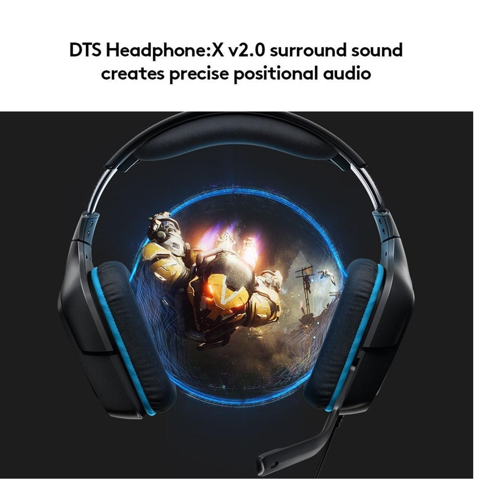 Logitech G432 Gaming Headset, 7.1 Virtual Surround Sound, Compatible with PC, Xbox, PS4, Switch or Mobile Device Via 3.5mm Connection or USB DAC, 50mm Audio Drivers, Enlarged 6mm Mic with Mute Feature