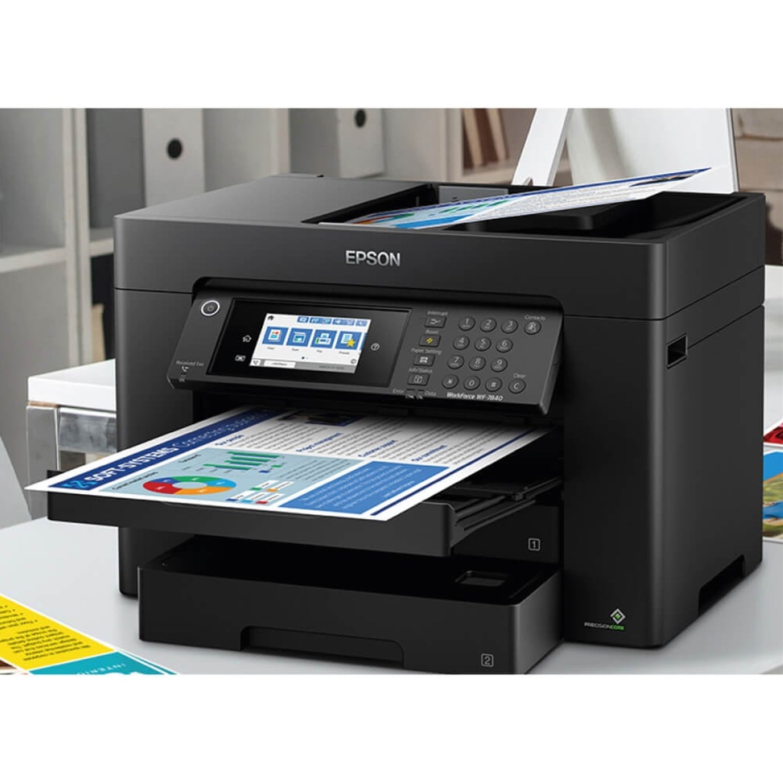 Epson WorkForce C11CH67401 WF-7840DTWF Inkjet Printer,  A3, Colour, Wireless, All-in-One, inc Fax, Network, 10.9cm Colour Touch Screen