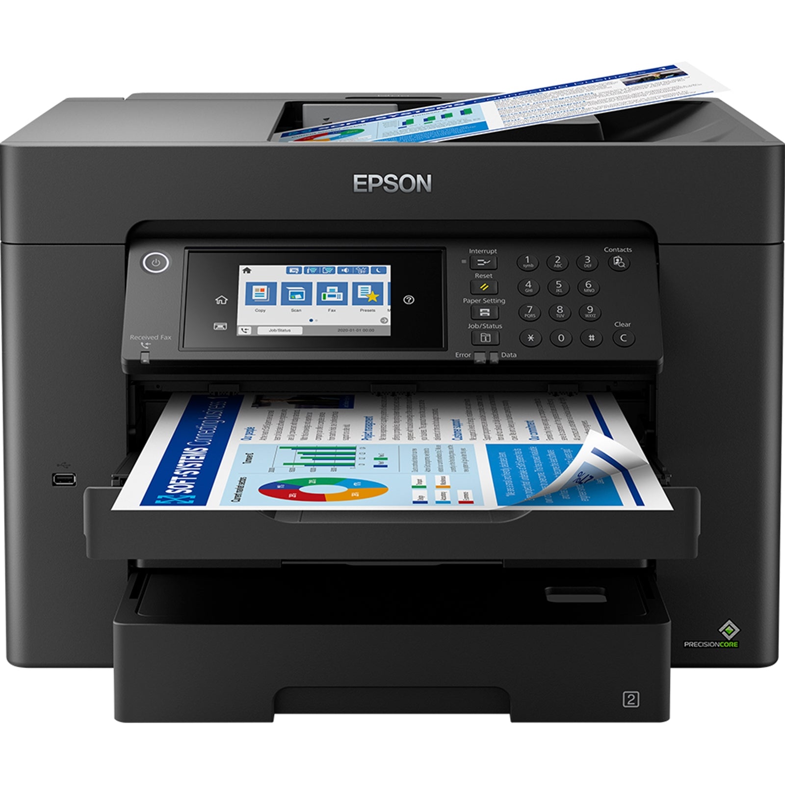 Epson WorkForce C11CH67401 WF-7840DTWF Inkjet Printer,  A3, Colour, Wireless, All-in-One, inc Fax, Network, 10.9cm Colour Touch Screen