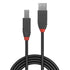 LINDY 36673 Anthra Line USB Cable, USB 2.0 Type-A (M) to USB 2.0 Type-B (M), 2m, Black & Red, Supports Data Transfer Speeds up to 480Mbps, Robust PVC Housing, Nickel Connectors & Gold Plated Contacts, Retail Polybag Packaging