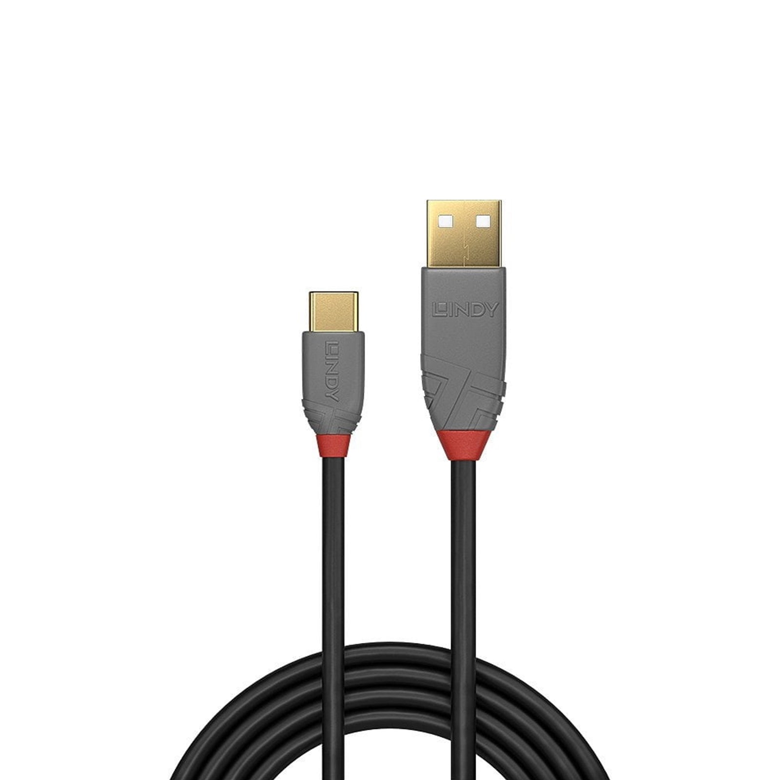 Lindy 36886 1m USB-A (M) 2.0 To USB-C (M) 2.0 Anthra Line 480Mbps Cable - Black