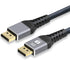 Prevo DP14-2M DisplayPort Cable, DisplayPort 1.4 (M) to DisplayPort 1.4 (M), 2m, Black & Grey, Supports Displays up to 8K@60Hz, Robust Braided Cable, Gold-Plated Connectors, Superior Design & Performance, Retail Box Packaging