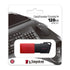 Kingston DataTraveler ExodiaM DTXM/128GB USB Flash Drive, 128GB, USB 3.2, Red / Black, Moving Cap Design