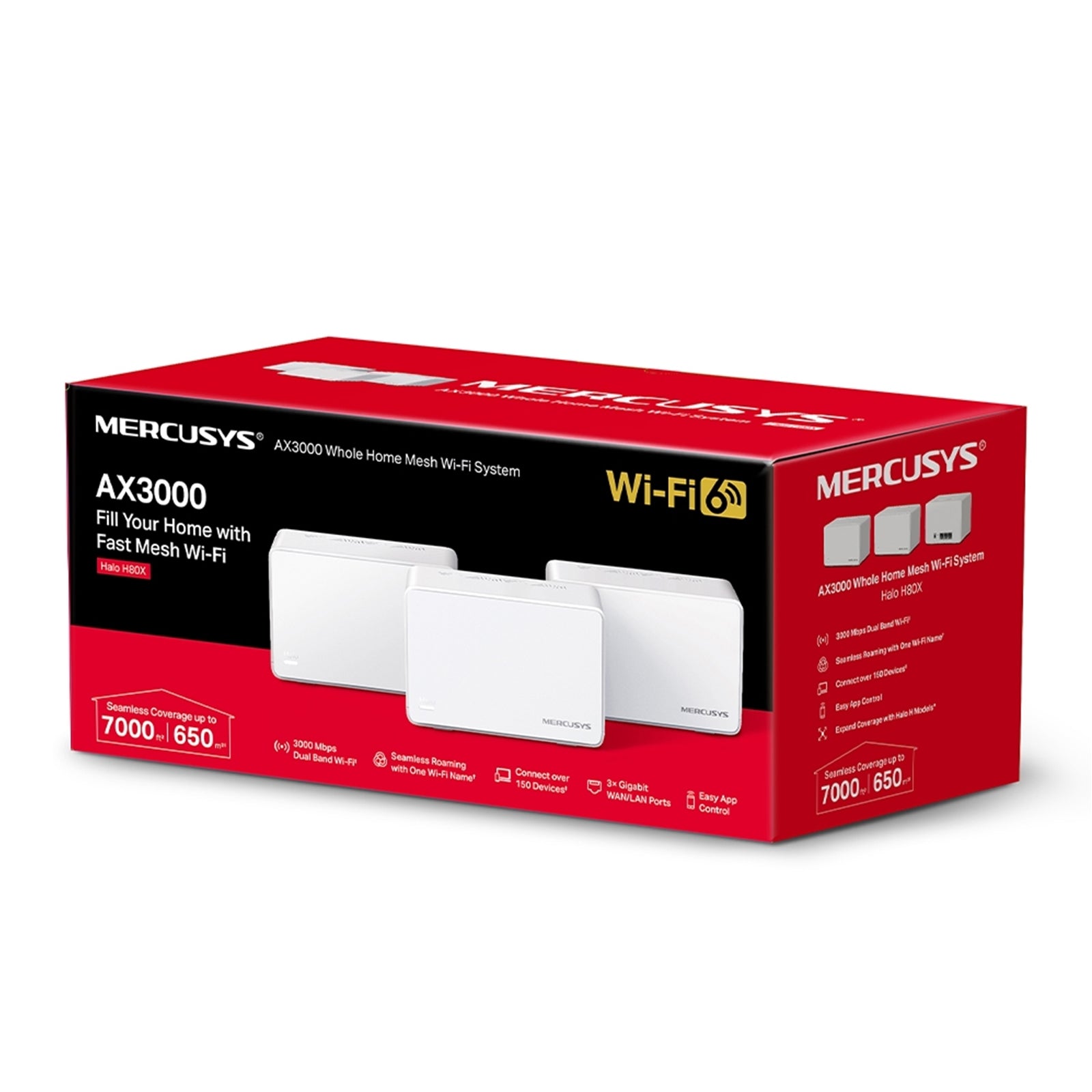Mercusys Halo H80X (3 Pack) AX3000 Whole Home Mesh Wi-Fi System