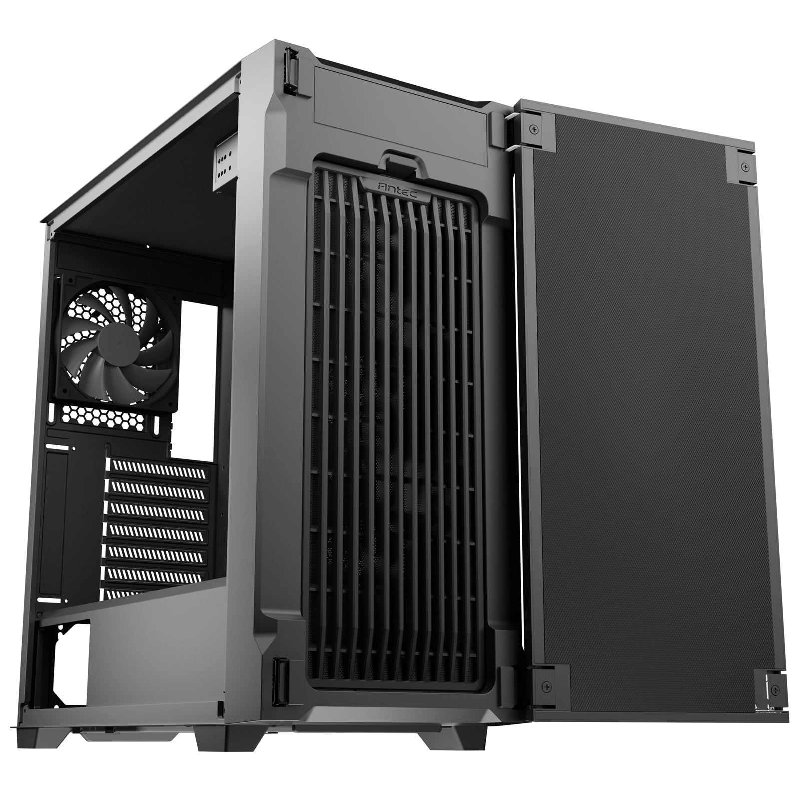 ANTEC P10C Case, Silent, Black, Mid Tower, 2 x USB 3.0 / 1 x USB 3.1 Gen 2 Type-C, Sound-Dampening Foam Panels, Air-Concentrating Front Filter with Widened Air Passage, Reversible Swing Front Panel Design, ATX, Micro ATX, Mini-ITX