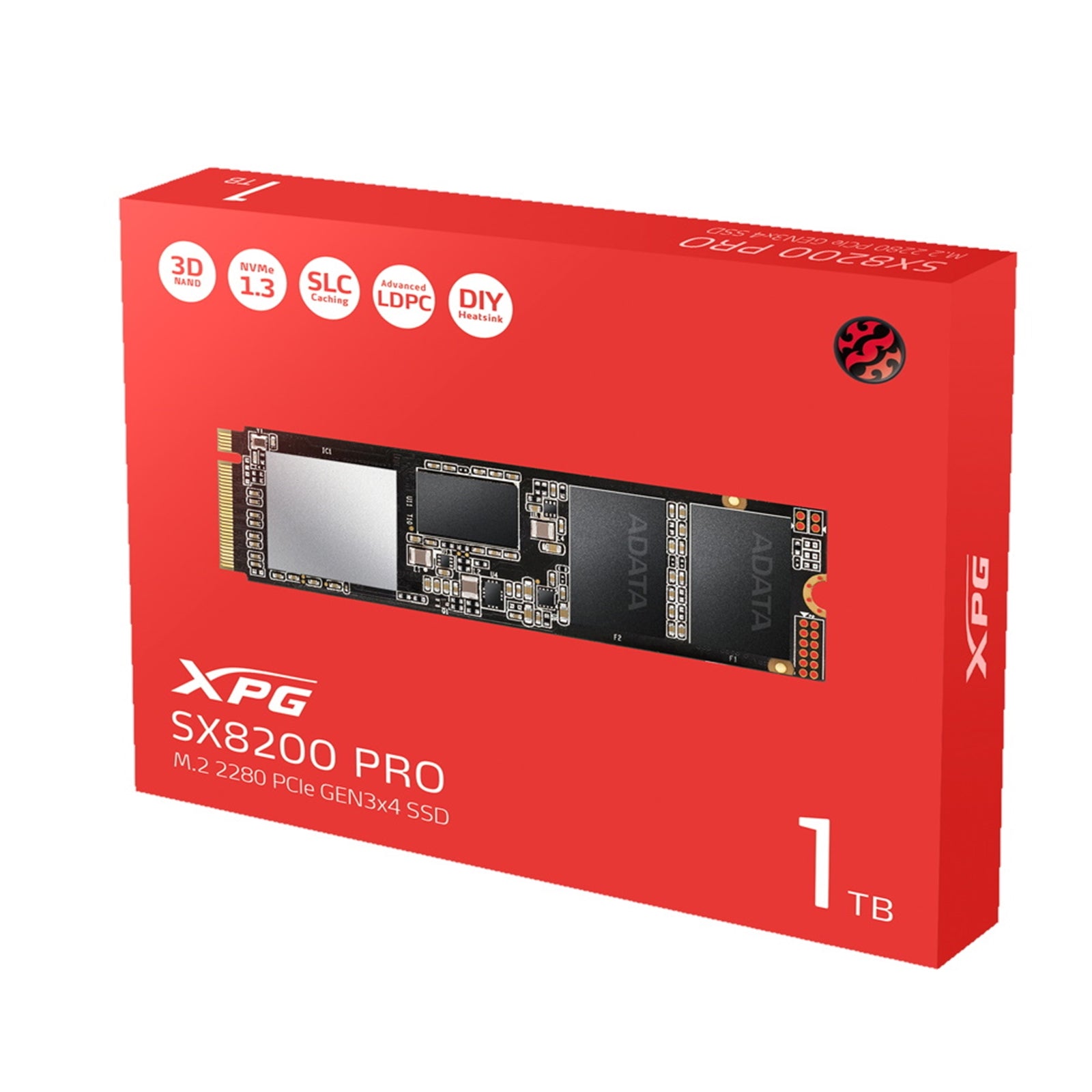 Adata XPG SX8200 Pro 1TB NVMe SSD, M.2 Interface, PCIe Gen3, Read 3500MB/s, Write 3000MB/s, 5 Year Warranty