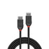 LINDY 36492 Black Line DisplayPort Cable, DisplayPort 1.2 (M) to DisplayPort 1.2 (M), 2m, Black & Red, Supports UHD Resolutions up to 4096x2160@60Hz, Triple Shielded Cable, Corrosion Resistant Copper 30AWG Conductors, Retail Polybag Packaging