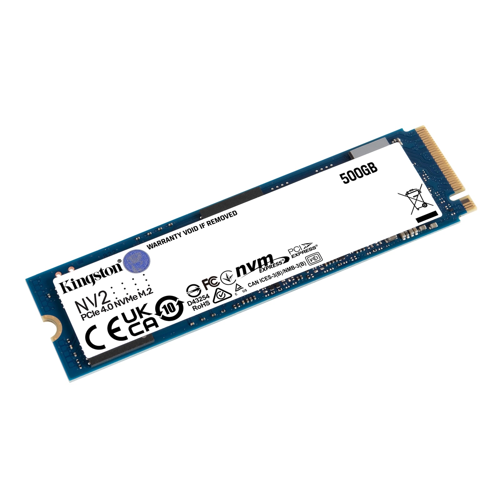 Kingston 500GB NV2 M.2 NVMe SSD, M.2 2280, PCIe4, R/W 3500/2100 MB/s