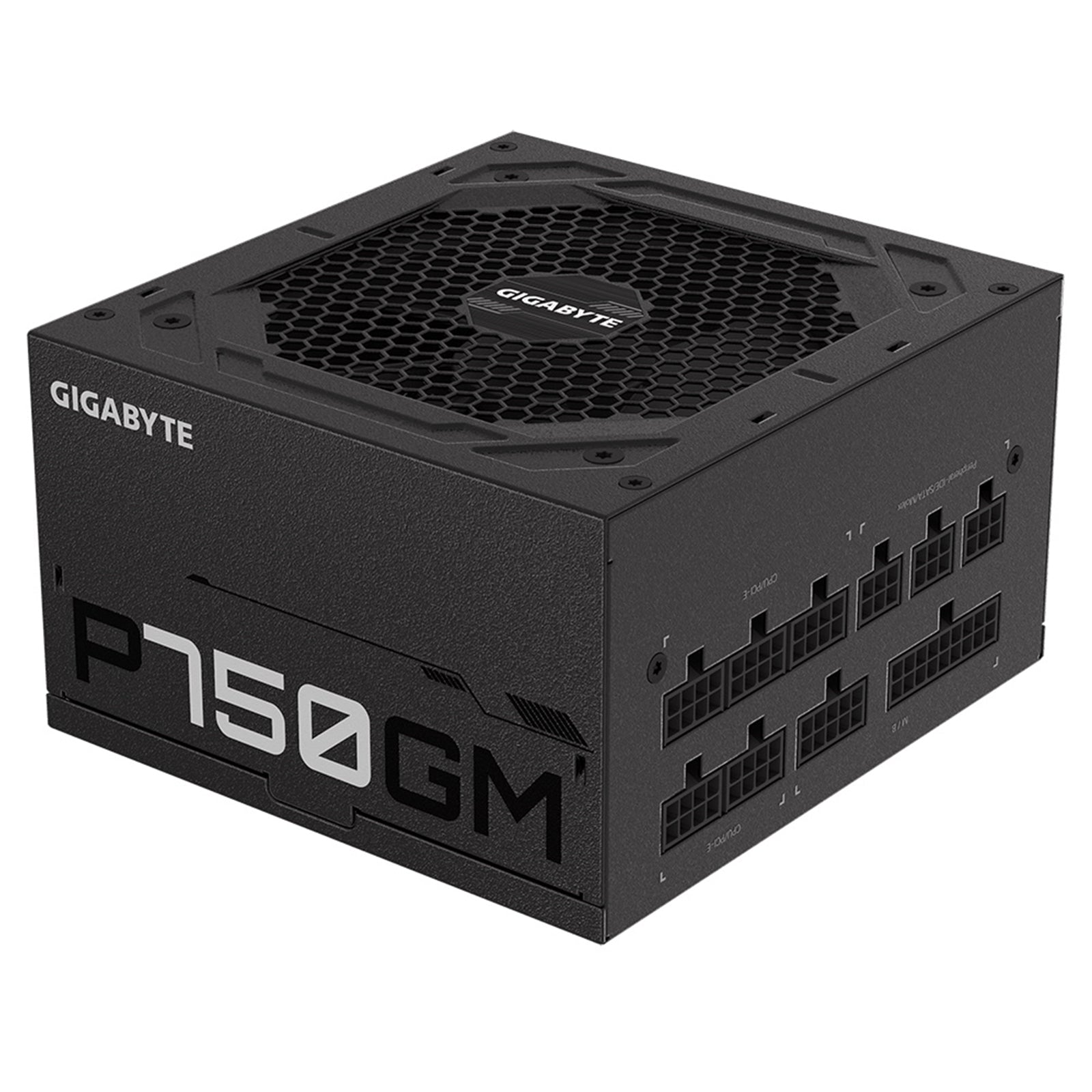 GIGABYTE P750GM 750W PSU, 120mm Smart Hydraulic Bearing Fan, 80 PLUS Gold, Fully Modular, UK Plug, High-Quality Japanese Capacitors, Powerful Single +12V Rail