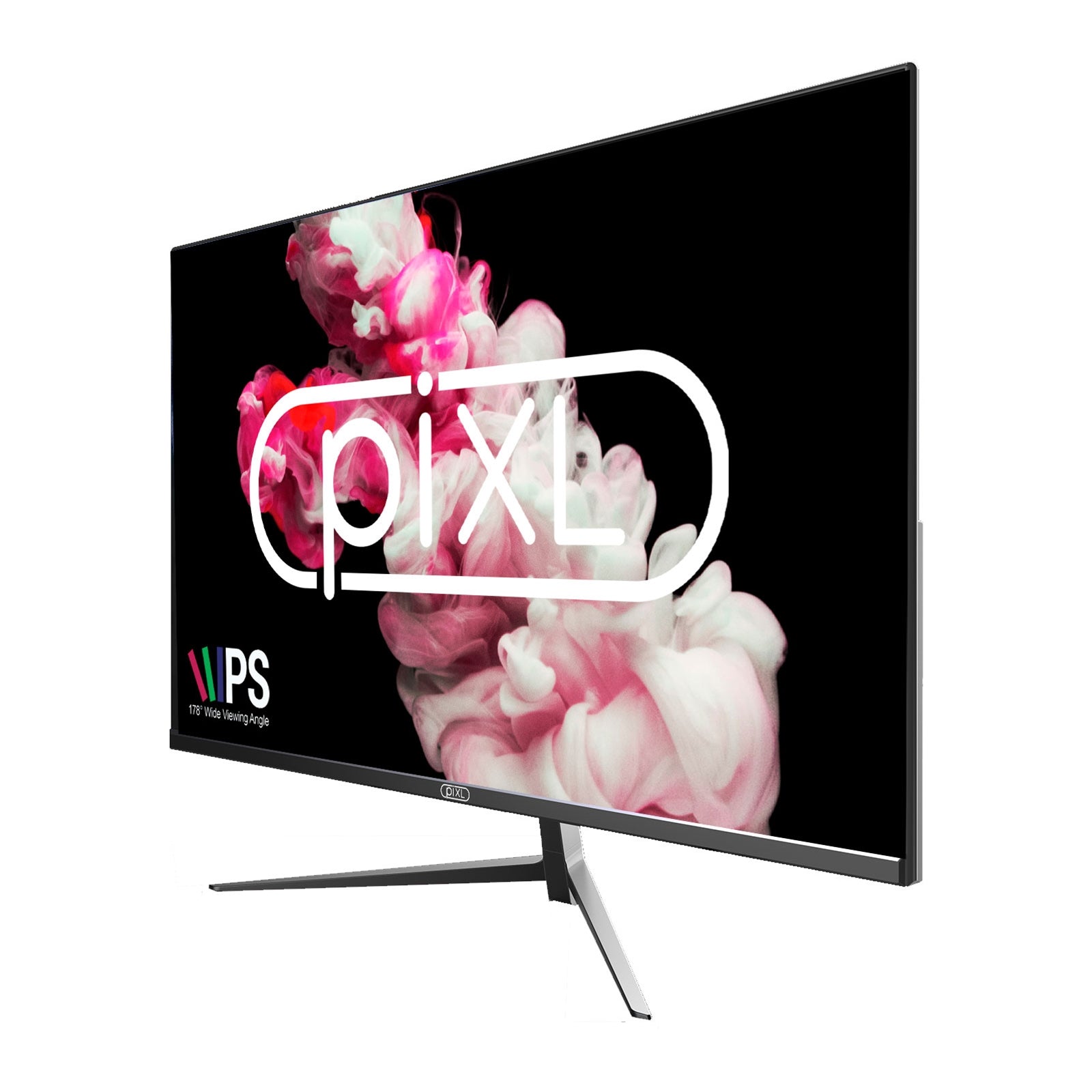 piXL PX27IVH 27 Inch Frameless Monitor, Widescreen IPS LED Panel, True -to-Life Colours, Full HD 1920x1080, 5ms Response Time, 75Hz Refresh, HDMI, VGA, Black Finish, 3 Year Warranty