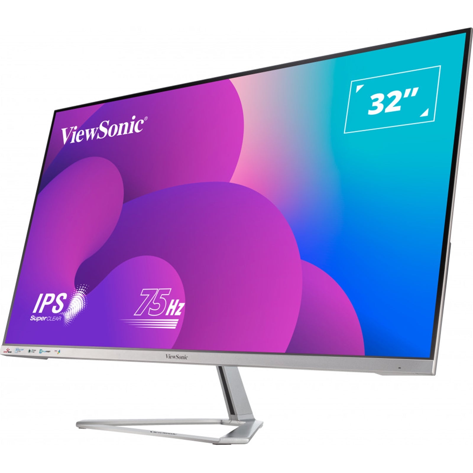 Viewsonic VX3276-MHD-3 32-Inch Full HD, Frameless IPS Monitor, 1080p, 1920 x 1080 Resolution, 75Hz, HDMI, VGA, DisplayPort, Speakers