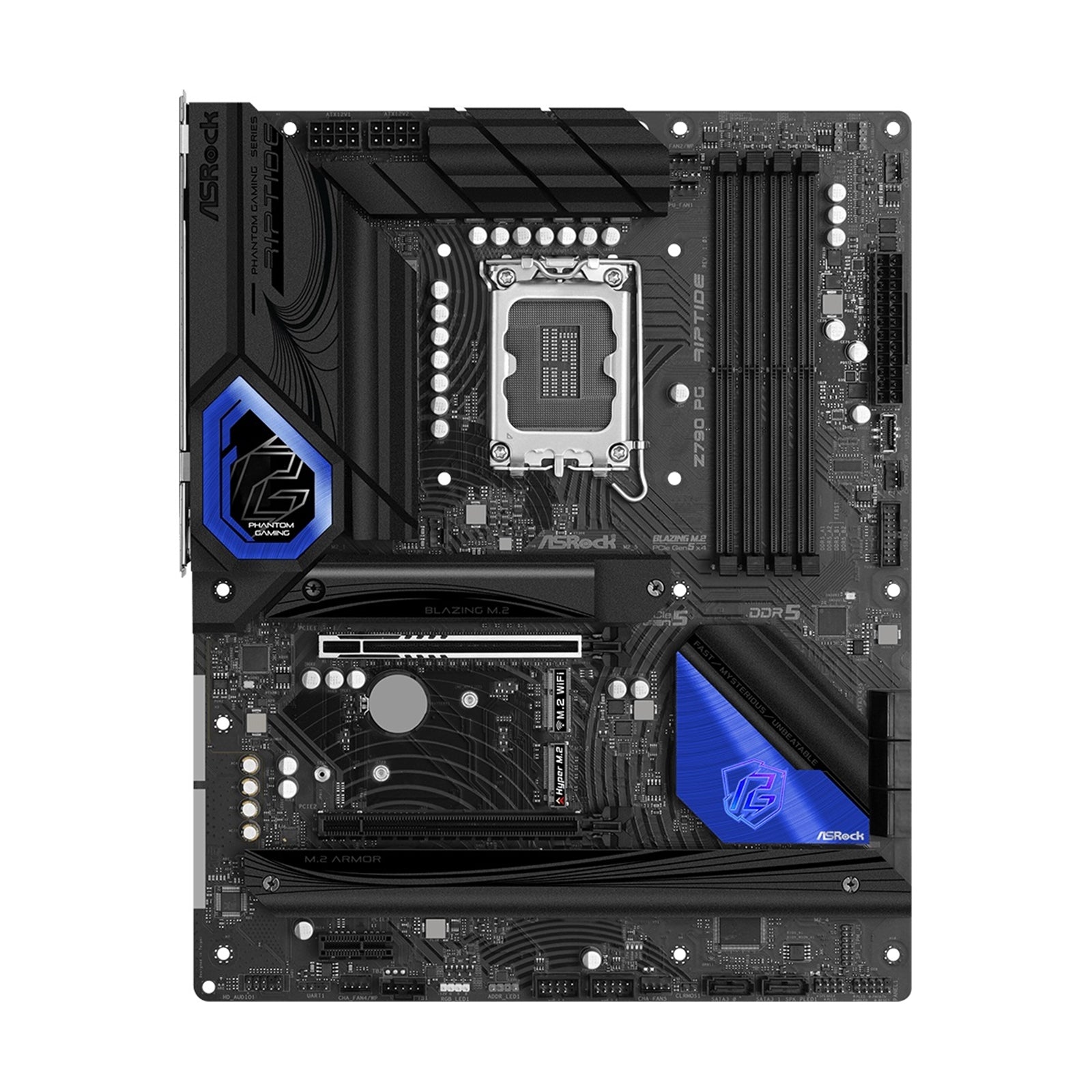 ASRock Z790 PG Riptide Intel 1700 Socket Motherboard, ATX, 4x DDR5 Slots, 5x M.2 Sockets, 2x USB-C Port, Fitted I/O Shield, 2.5GbE LAN, 1x DisplayPort / 1x HDMI Port