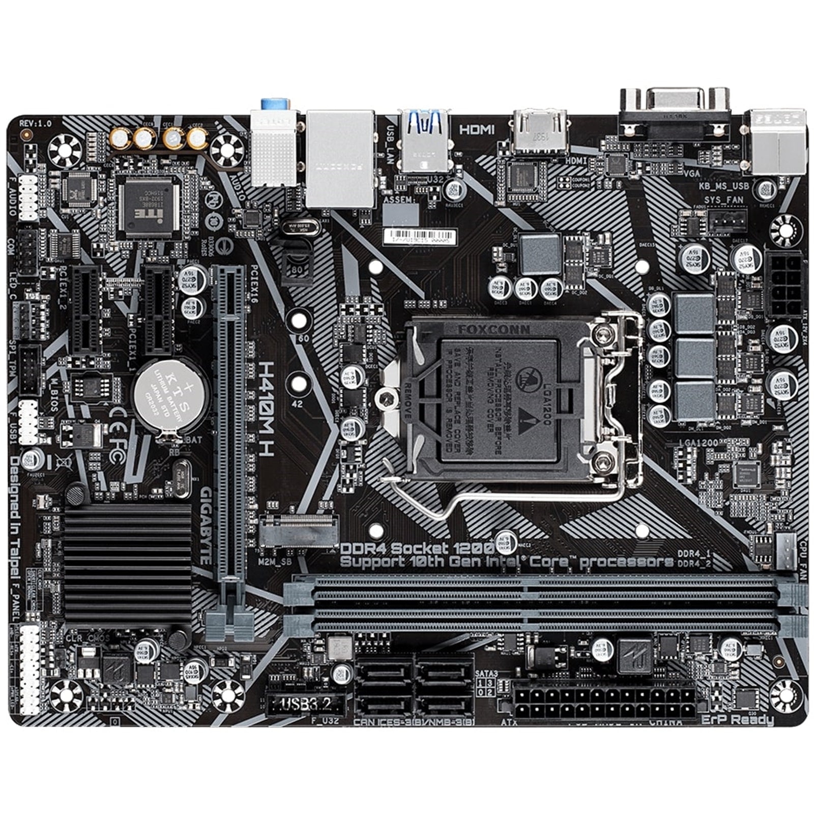 Gigabyte H410M H V2 Ultra Durable Intel 1200 Socket Motherboard, Micro-ATX, 2x DDR4 Slots, 1x M.2 Socket, GbE LAN, 1x D-Sub / 1x HDMI Port