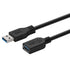 Prevo USBM-USBF-2M USB Extension Cable, USB 3.0 Type-A (M) to USB Type-A (F), 2m, Black, Up to 5Gbps Transmission Rate, Retail Box Packaging