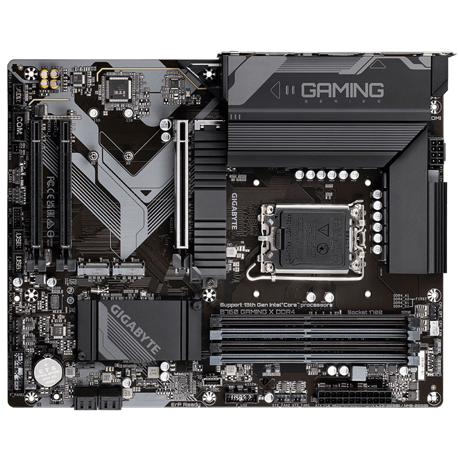 Gigabyte B760 GAMING X DDR4 Intel 1700 Socket Motherboard, ATX, 4x DDR4 Slots, 3x M.2 Sockets, 1x USB-C Port, Fitted I/O Shield, 2.5GbE LAN, 1x DisplayPort / 1x HDMI Port