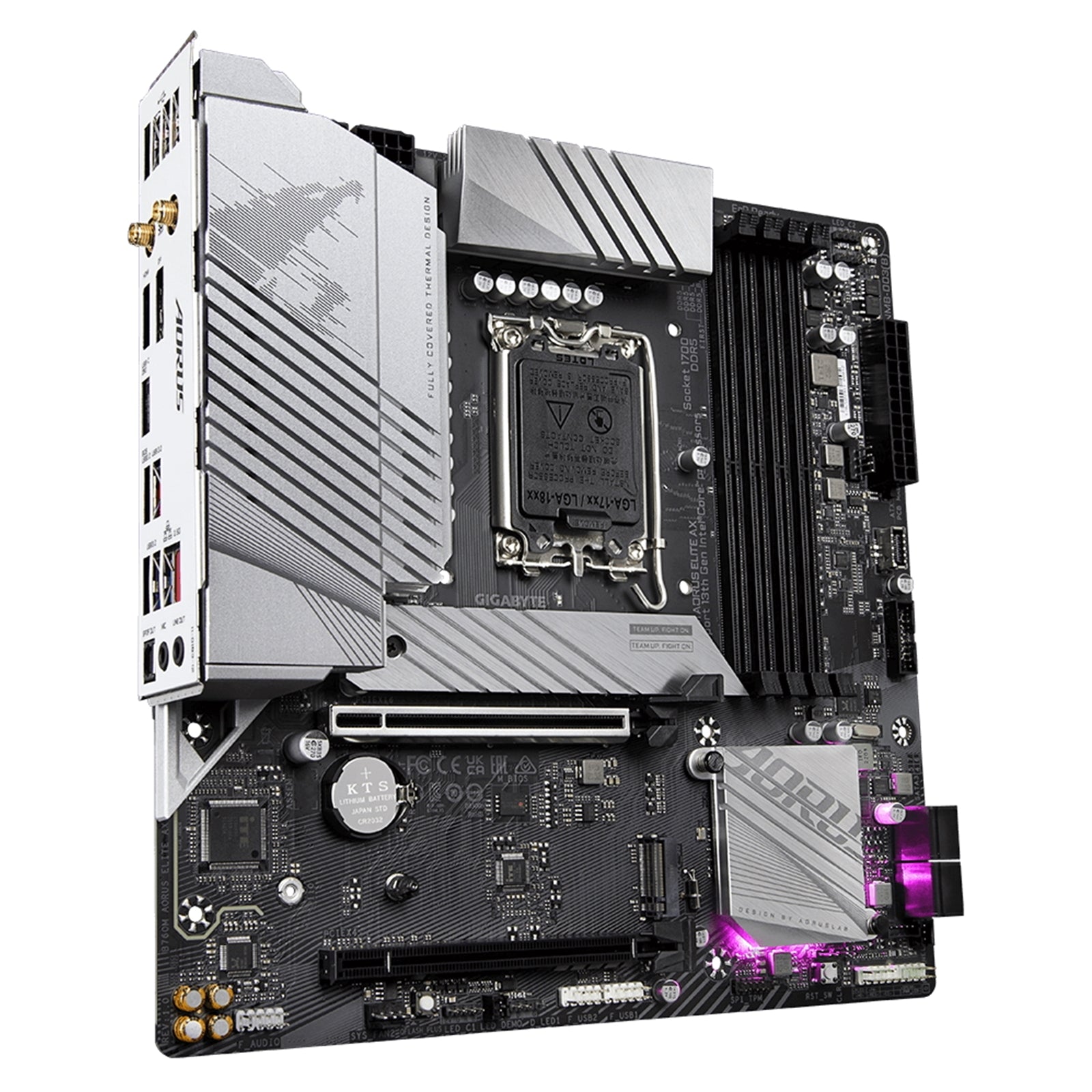 Gigabyte B760M AORUS ELITE AX Intel 1700 Socket Motherboard, Micro-ATX, 4x DDR5 Slots, 2x M.2 Sockets, 2x USB-C Port, Fitted I/O Shield, 2.5GbE LAN, Wi-Fi 6E, 1x DisplayPort / 1x HDMI Port