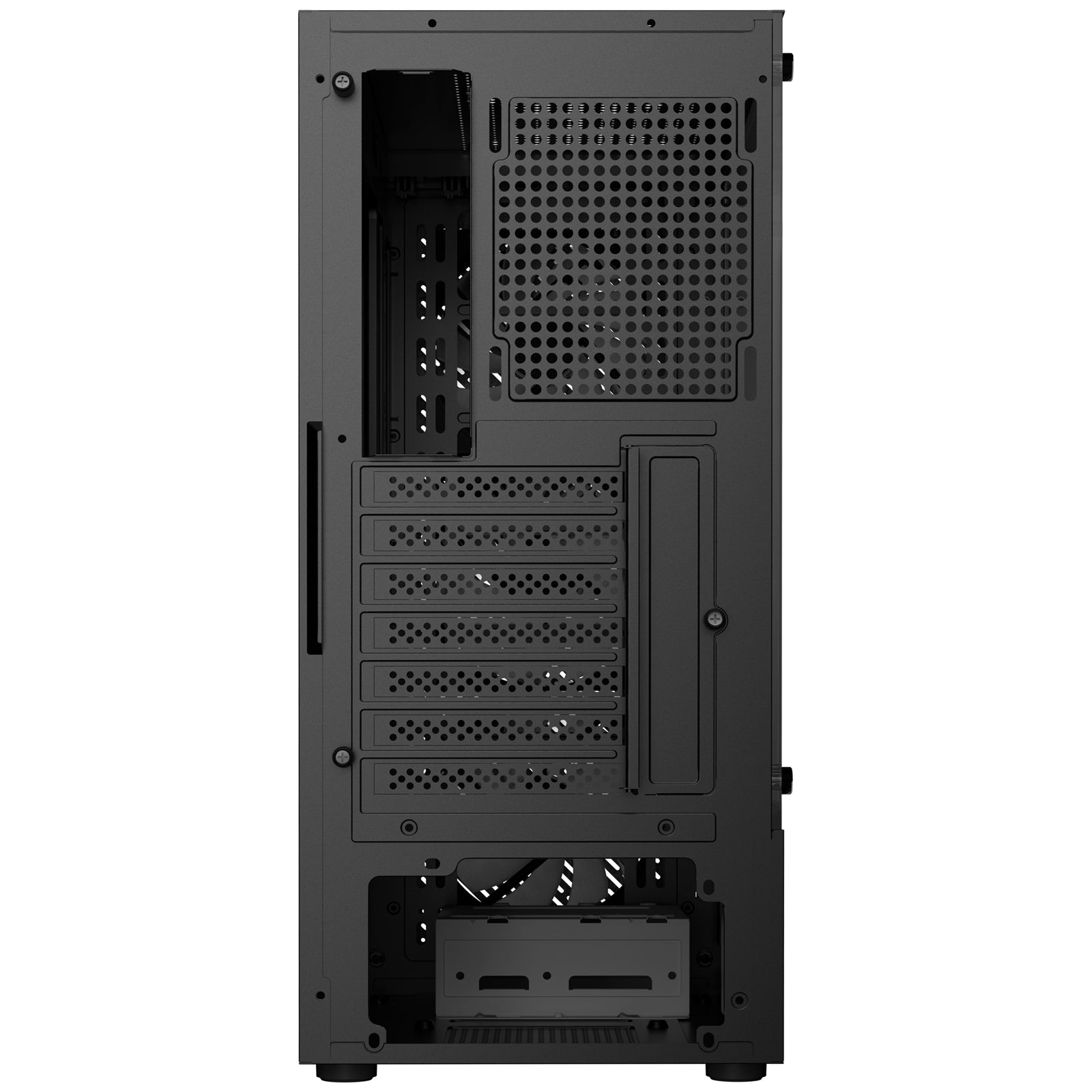 ANTEC AX20 Case, Black, Mid Tower, 1 x USB 3.0 / 2 x USB 2.0, Tempered Glass Side Window Panel, Slanted Bar & Mesh Design for Massive Airflow, 3 x RGB LED Fans Included, ATX, Micro ATX, Mini-ITX