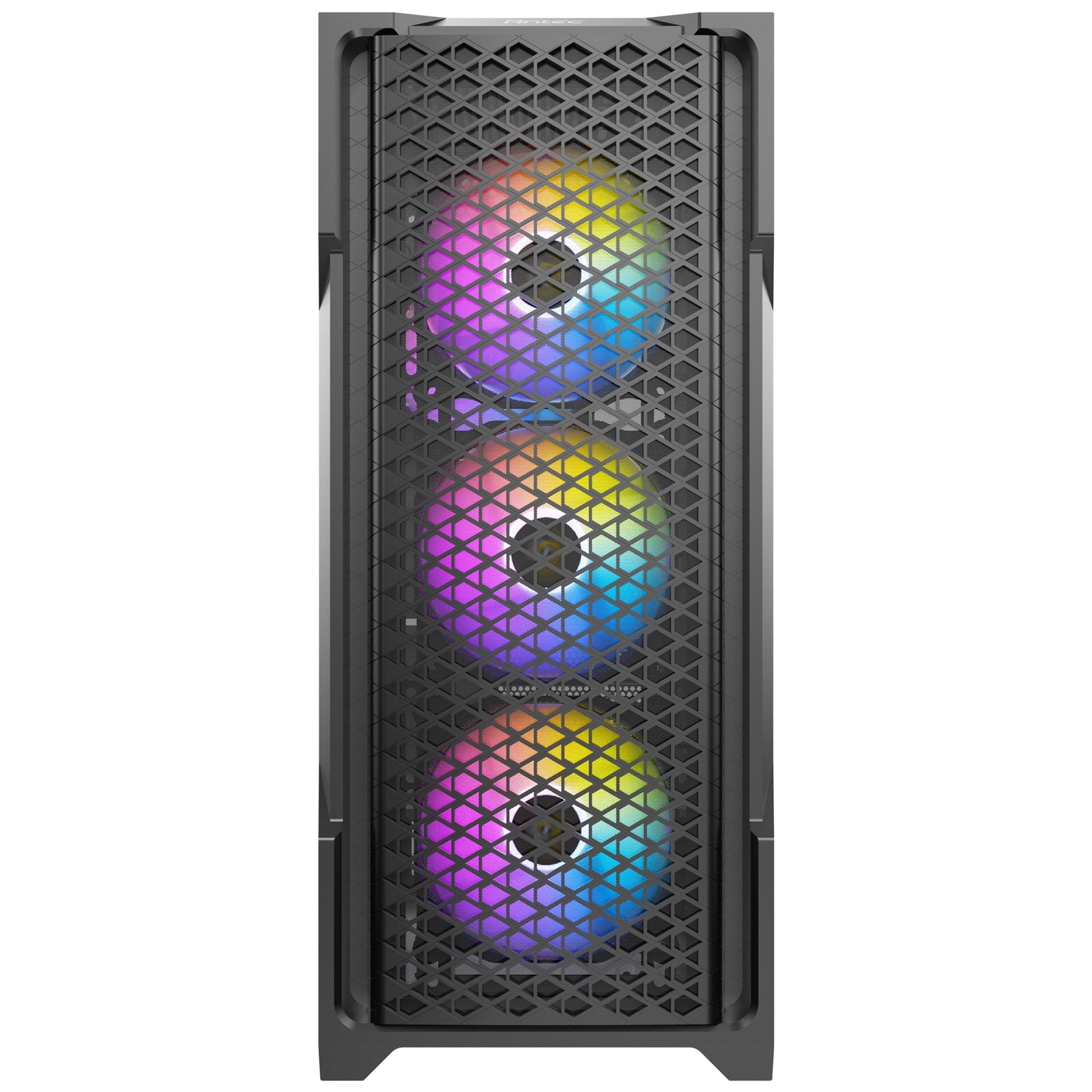 ANTEC AX90 Case, Black, Mid Tower, 1 x USB 3.0 / 2 x USB 2.0, Tempered Glass Side WIndow Panel, Diamond-Shaped Mesh Front Panel for Excellent Cooling Performance, 4 x Addressable RGB Fans Included with Hub