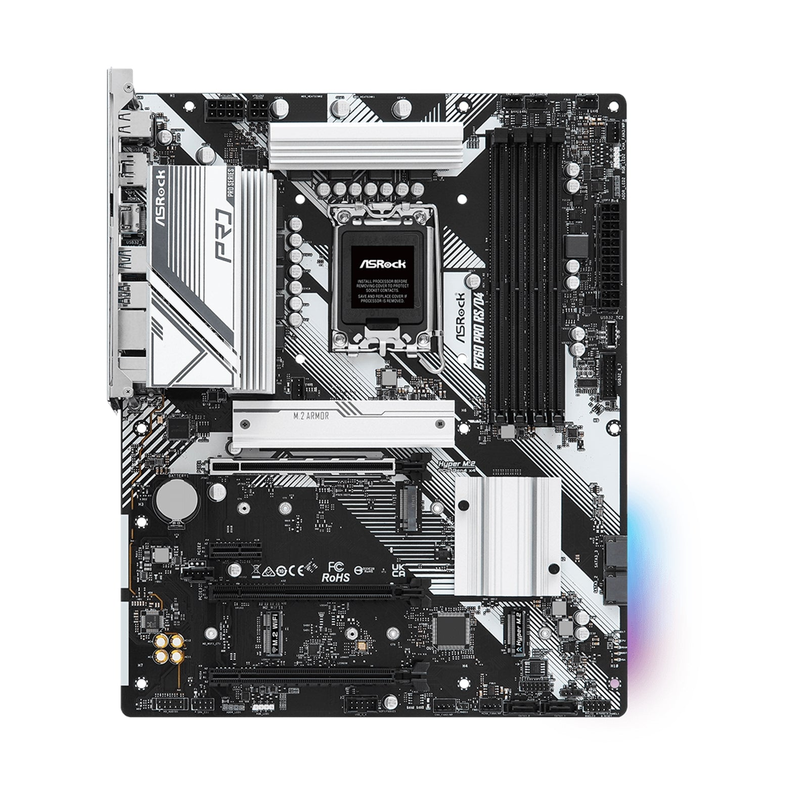 Asrock B760 PRO RS/D4, Intel B760, 1700, ATX, 4 DDR4, HDMI, DP, 2.5G LAN, PCIe4, 3x M.2, RGB