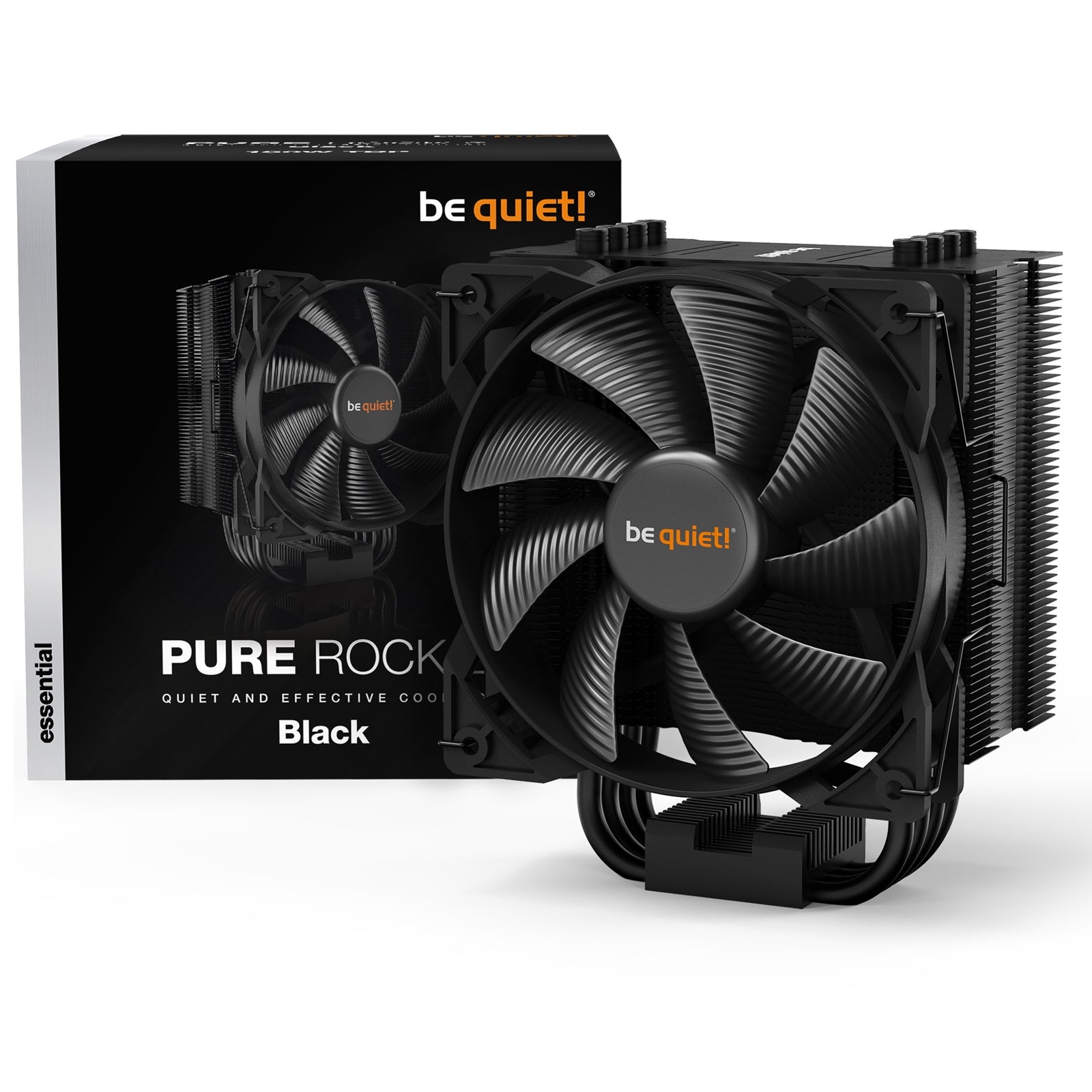 be quiet! Pure Rock 2 Black Fan CPU Cooler, Universal Socket, Pure Wings 2 120mm PWM Black Cooling Fan, 1500RPM, 4 Heat Pipes, 150W TDP, Asymmetrical Construction to Avoid Blocking Memory Slots, Intel LGA 1700 & AMD AM5 Compatible