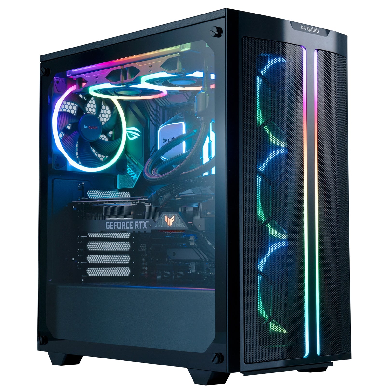 be quiet! Light Wings PWM Addressable RGB Fan, 140mm, 1500RPM, 4-Pin PWM Fan & 3-Pin ARGB Connectors, Black Frame, Black Blades, ARGB Lighting on Front & Rear