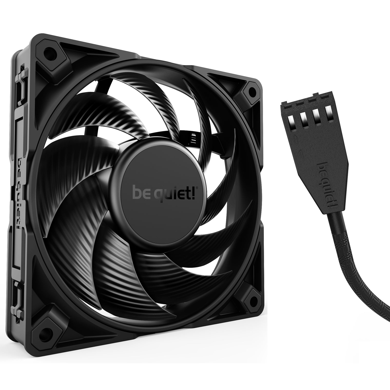 be quiet! Silent Wings Pro 4 PWM Black Fan, 120mm, 3000RPM, 4-Pin PWM Fan Connector, Black Frame, Black Blades, Optimized Fan Blades for the Highest Performance for Radiators & Heat Sinks, 3 Mounting Options, 3 Speed Switch