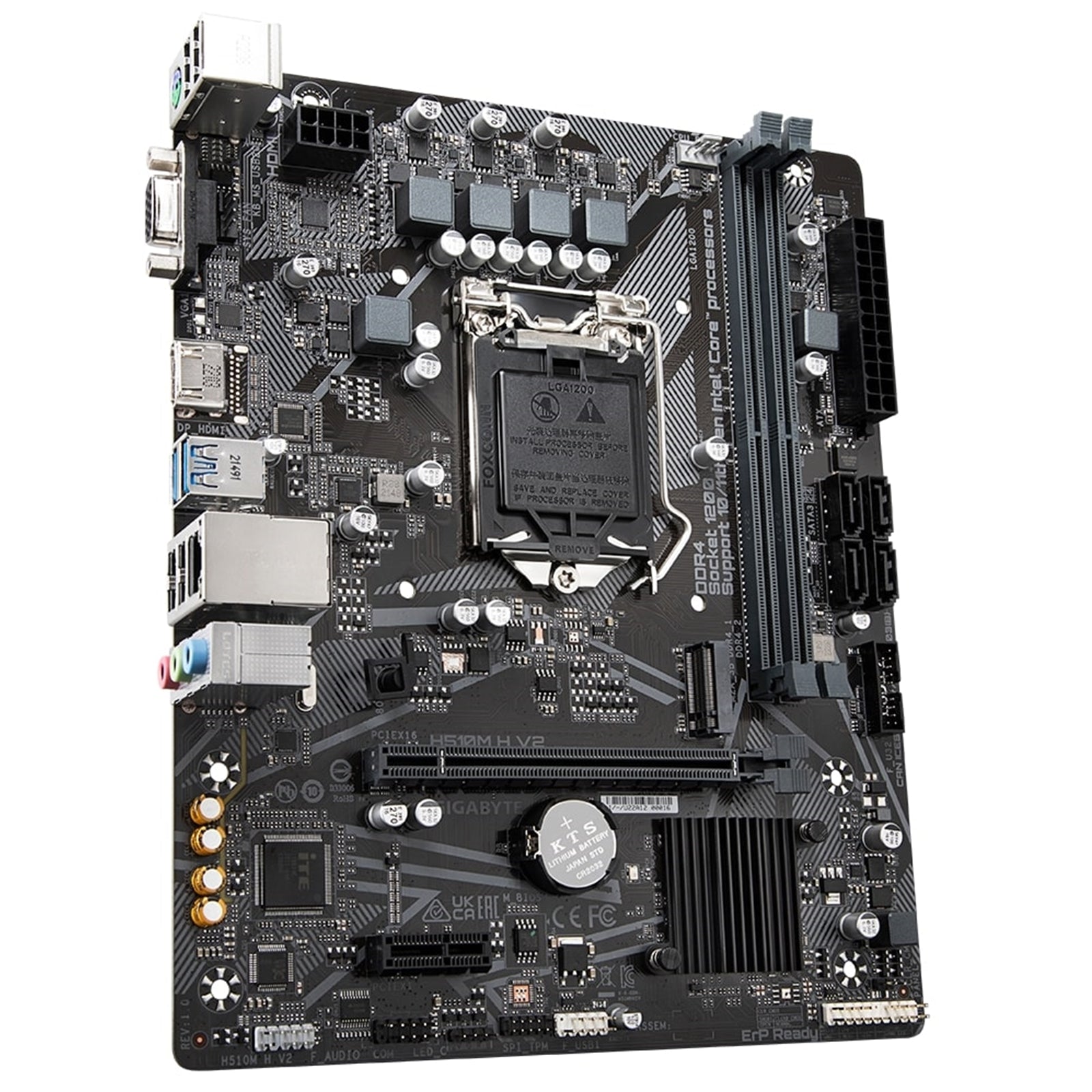 Gigabyte H510M H V2 Ultra Durable Intel 1200 Socket Motherboard, Micro-ATX, 2x DDR4 Slots, 1x M.2 Socket, GbE LAN, 1x D-Sub / 1x HDMI Port