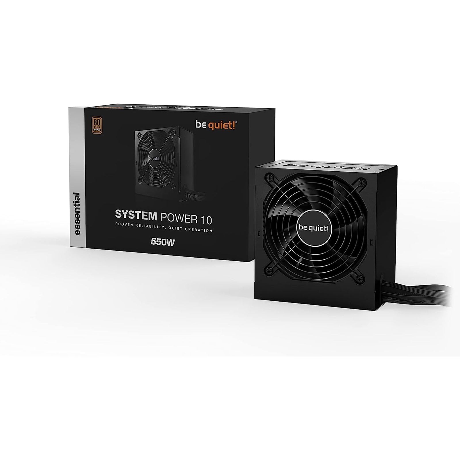 Be Quiet! 550W System Power 10 PSU, 80+ Bronze, Fully Wired, Strong 12V Rail, Temp. Controlled Fan