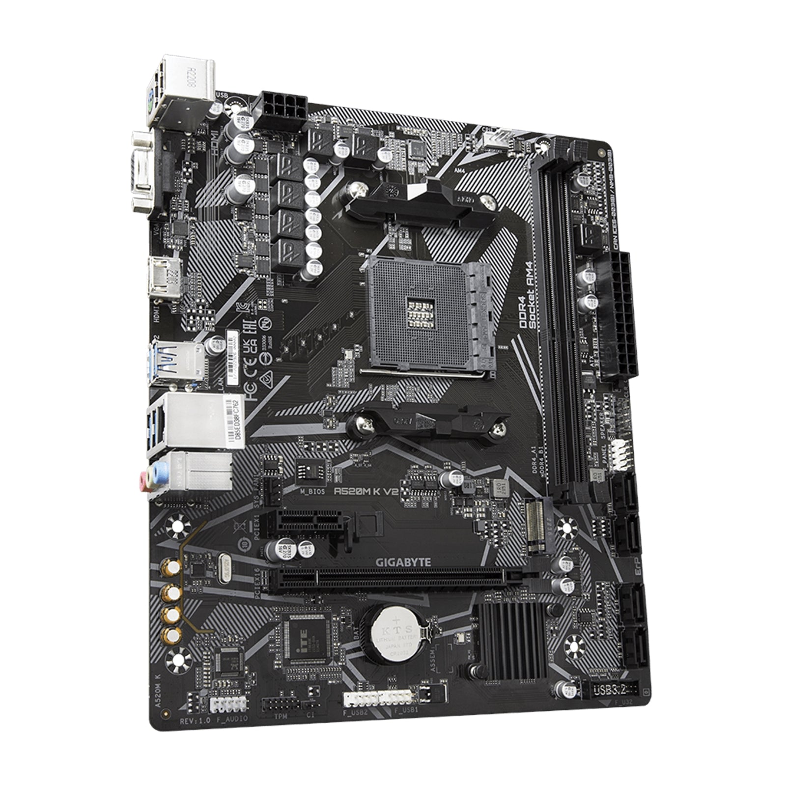 Gigabyte A520M K V2 Ultra Durable AMD AM4 Socket Motherboard, Micro-ATX, 2x DDR4 Slots, 1x M.2 Socket, GbE LAN, 1x D-Sub / 1x HDMI Port