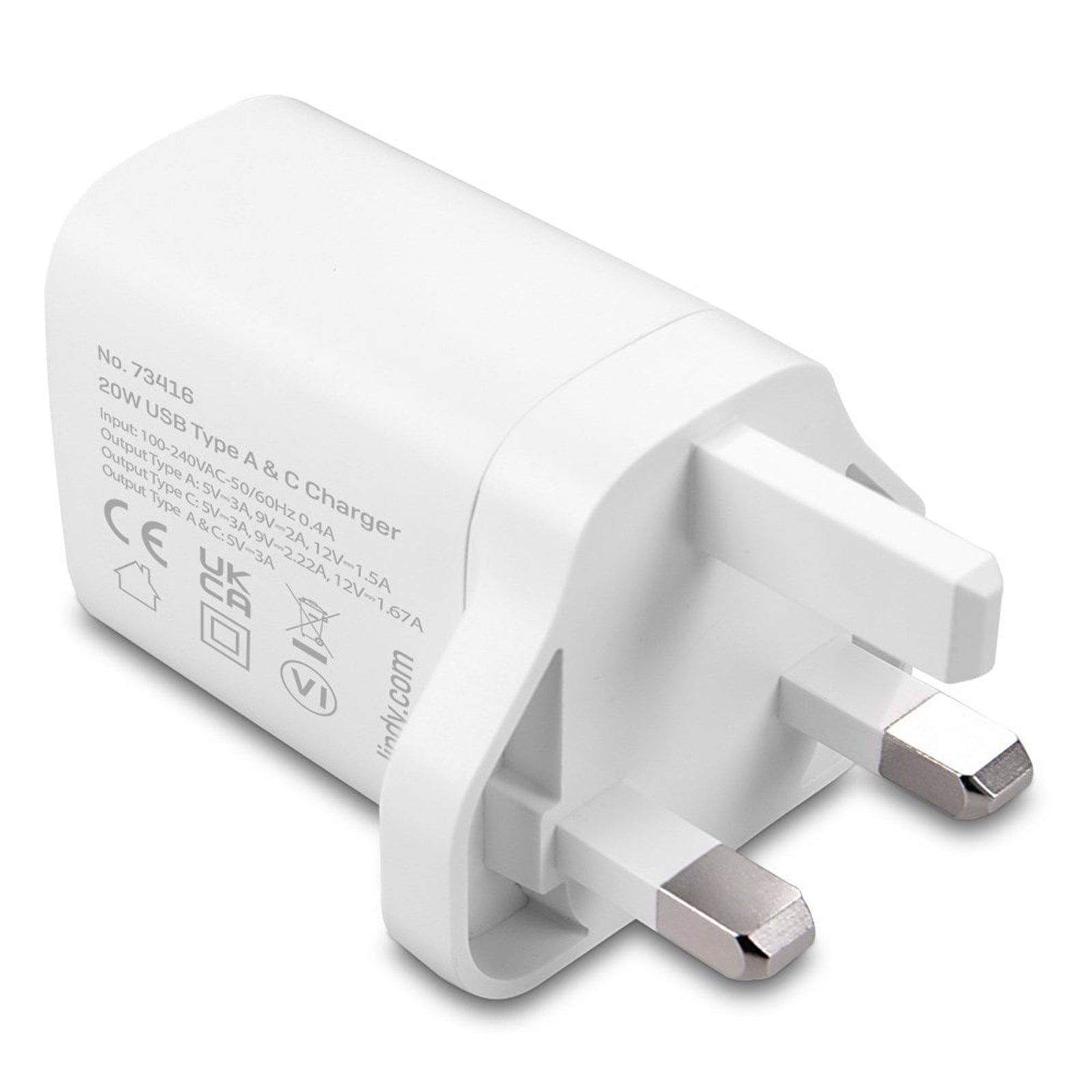 LINDY 73416 20W USB Type A & C Charger