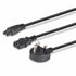 Lindy 30374 2.5m UK 3 Pin Plug To IEC C13 (Kettle) & IEC C5 (Clover) 10 Amp Mains Splitter Extension Cable - Black