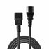 Lindy 30331 2m IEC C13 (Kettle) To IEC C14 (Kettle) Mains Extension Cable - Black