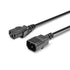 Lindy 30331 2m IEC C13 (Kettle) To IEC C14 (Kettle) Mains Extension Cable - Black