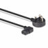 Lindy 30446 1m UK 3 Pin Plug To Right Angle IEC C13 (Kettle) 5 Amp Fuse Mains Extension Cable - Black